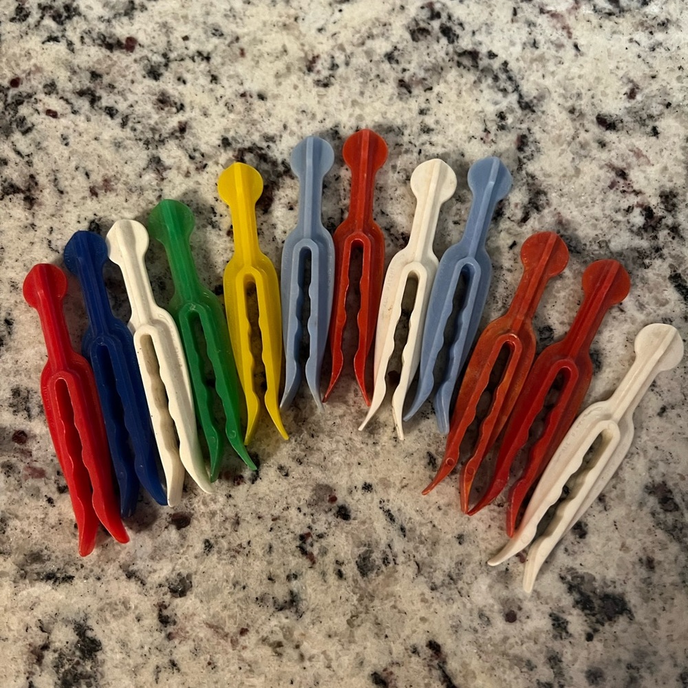 Vintage plastic clothes pins